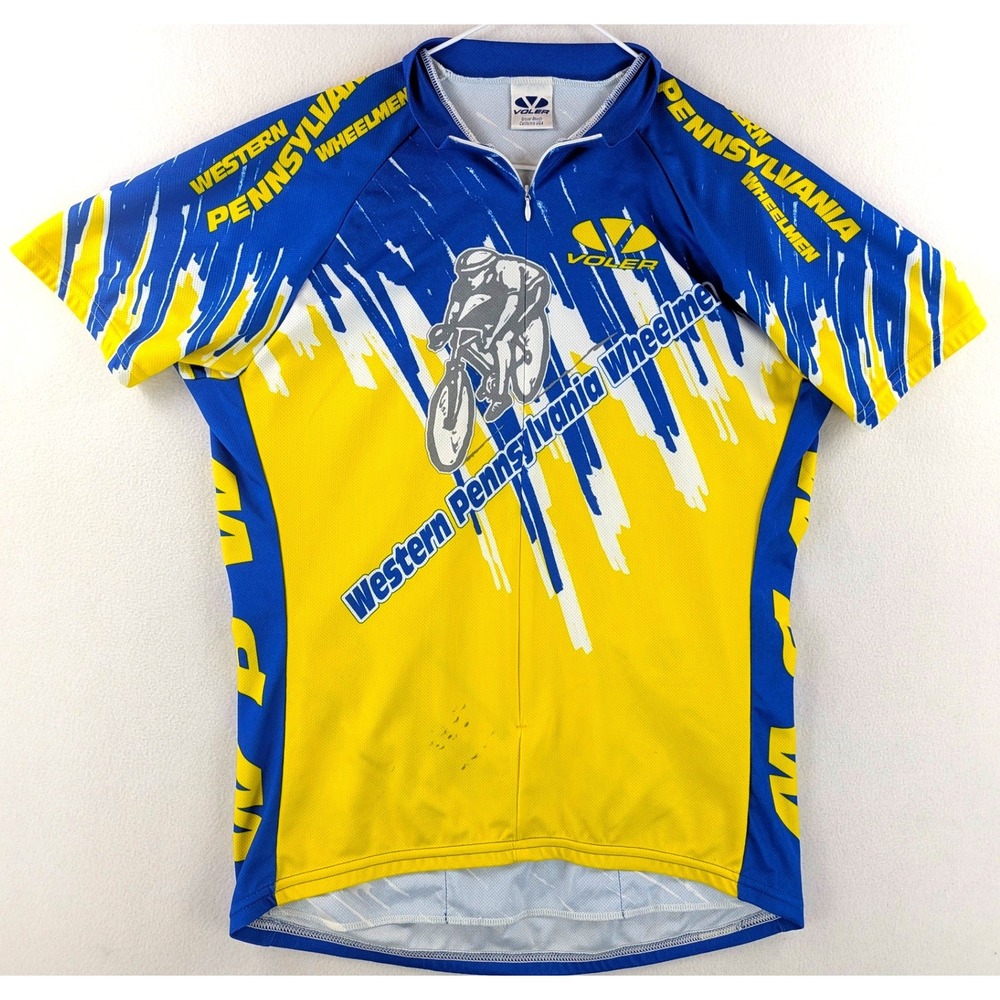 Voler Western Pennsylvania Wheelmen Cycling Jersey Mens Blue Yellow USA Made